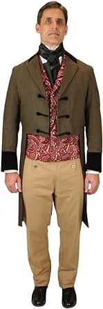 Historical Emporium Men's Velvet Trimmed Sovereign Regency Tailcoat