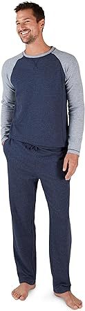 Eddie Bauer Men's Pajama Set- Comfortable Raglan Long Sleeve Shirt and Pants Sleepwear Set for Men