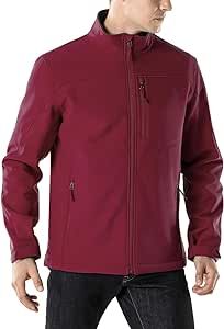 TSLA Men's Full-Zip Softshell Winter Jacket, Waterproof Fleece Lined Athletic Jacket, Outdoor Sport Windproof Jackets