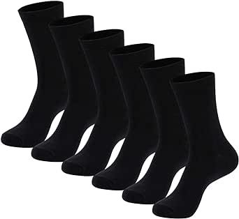 MAGIARTE Men's Dress Socks Soft Pure Cotton Mositure Control Crew Socks for men 6/12-Pack