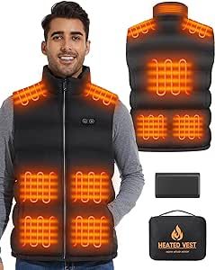 SPOYR Heated Vest for Men, Heated Vest with Battery Pack Included 16000mAh 7.4V, Washable Winter Warming Heating Jacket