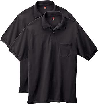 Hanes Men’s EcoSmart Polo, Short-Sleeve Polo Shirt, 2-Pack