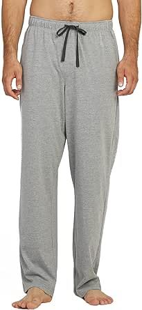 LAPASA Men's Soft Knit Pajama Sets Comfy Sleepwear Loungewear PJ Top Long Sleeve Bottoms Pant with Pocket Meditation M23/M100