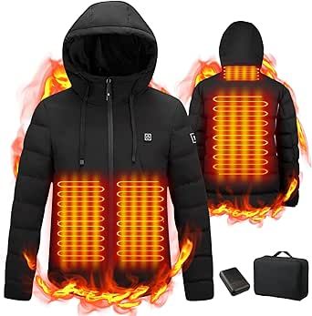 Wodesid Heated Coat with Battery Electric Jacket Heating Vest for Motorcycle Riding Hunting