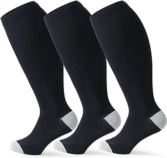 Wide Calf Compression Socks for Women & Men Extra Large Size Support Socks for Nurses Running Pregnant Travel, 15-20 mmHg