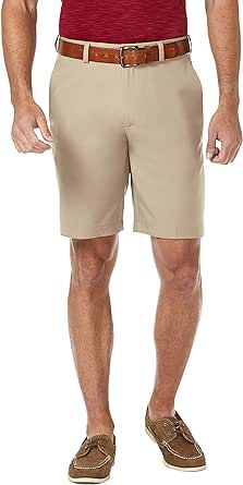 Haggar Men's Cool 18 Pro Straight Fit 4-Way Stretch Flat Front Expandable Waist Short with Big & Tall Sizes