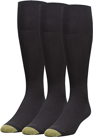 GOLDTOE Men's Metropolitan Over-the-calf Dress Socks, 3-pairs, Aqua, Large