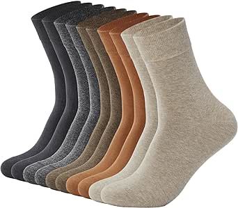 JBOX Mens Cotton Crew Socks, Breathable dress socks, Athletic Socks Sport Running, Multi-color(8/10 pairs)