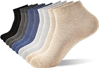J-BOX Mens Multi-Pack Cotton Socks Ankle Thin Breathable Summer Comfort Low Cut Socks