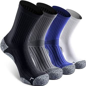SITOISBE Elite Cushioned Compression Mid-crew Socks 4-Pack for Youth Women Men