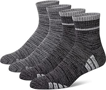 u&i Men's Performance Cushion Cotton Athletic Quarter Crew Socks (4-Pack/8-Pack)