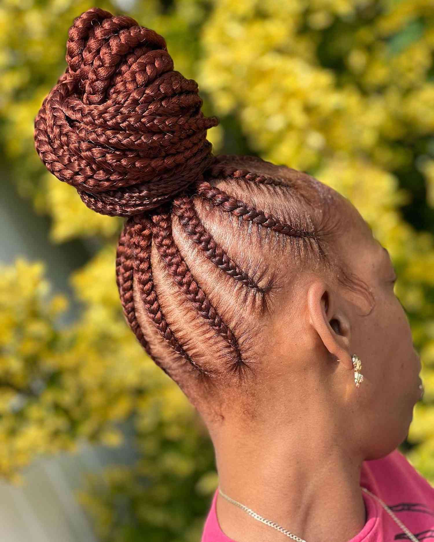 Burgundy braids